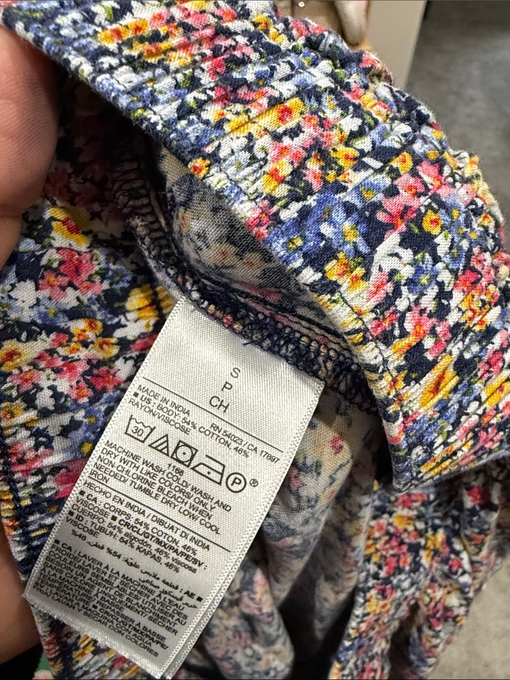Old Navy Floral Tiered Maxi Skirt - Blue, Pink, Yellow small - Picture 4 of 4
